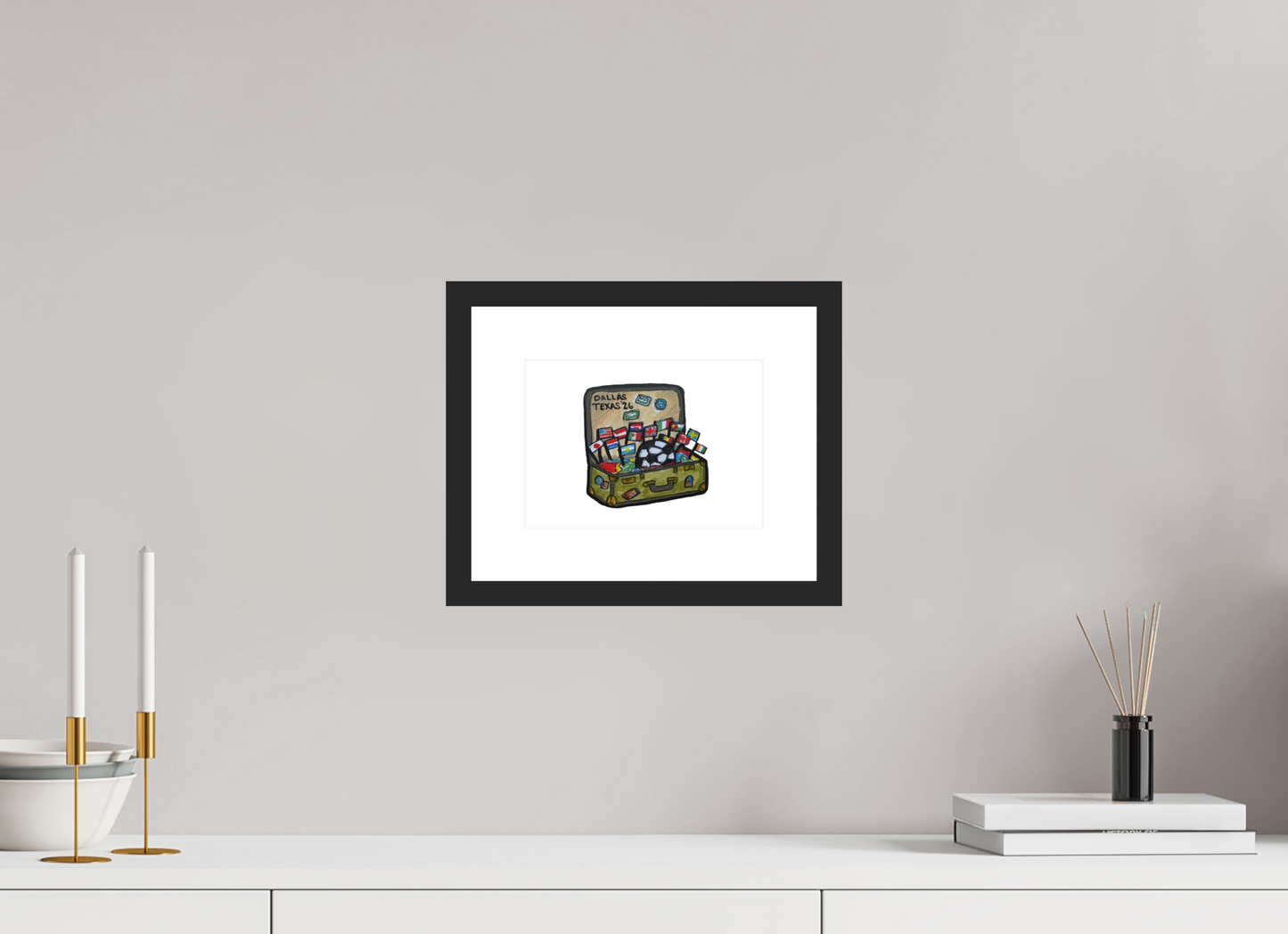 8.4 x 6″, photo print fuji velvet - black matte frame "Arrival in Dallas" Print