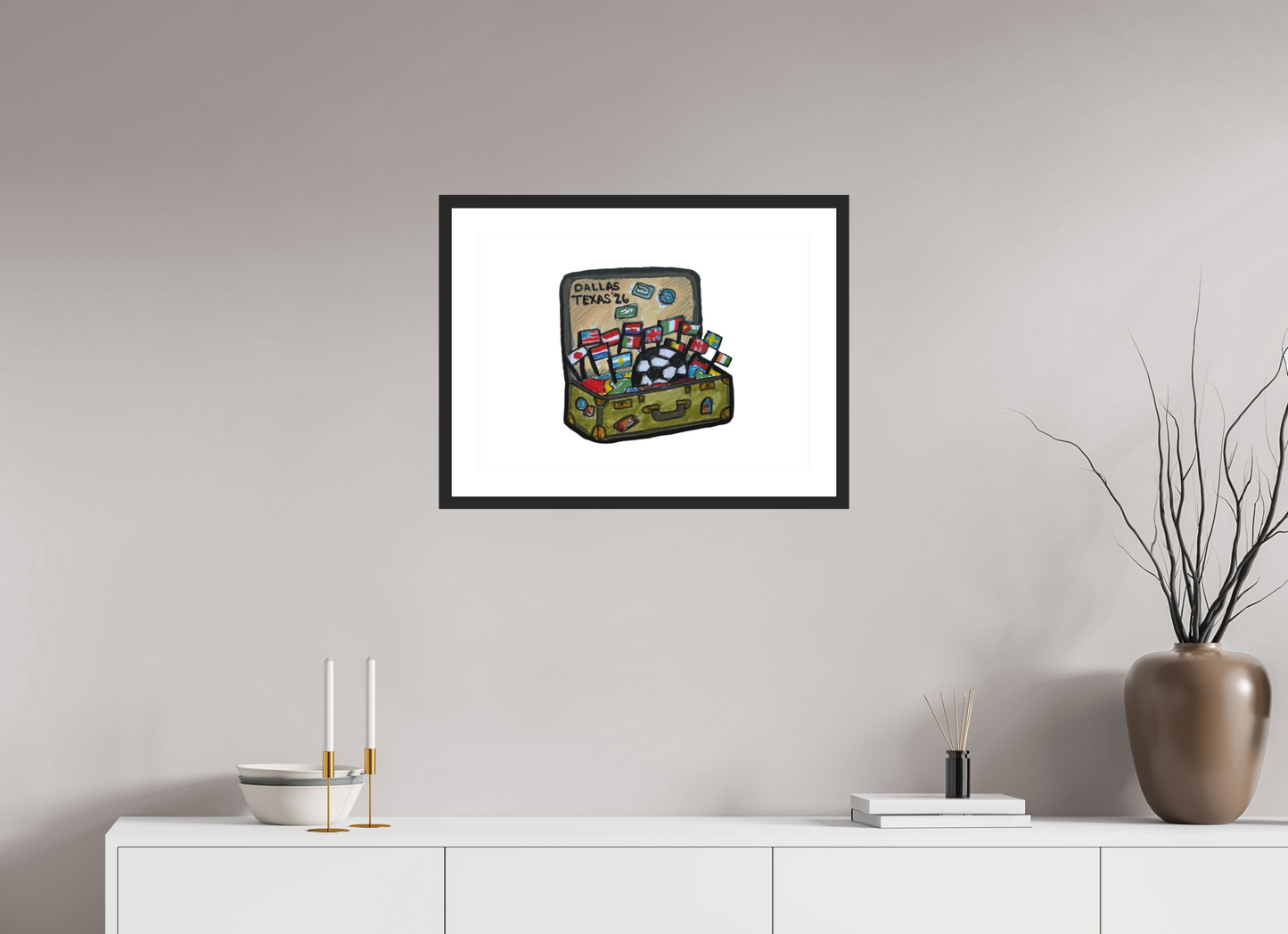 22.4 x 16″, photo print fuji velvet - black matte frame "Arrival in Dallas" Print