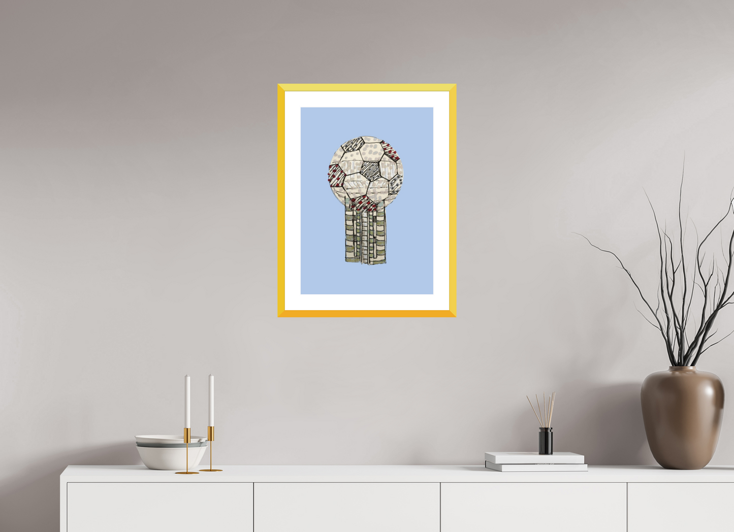 16 x 22.4″, photo print fuji velvet - yellow frame "Reunion Tower" Print
