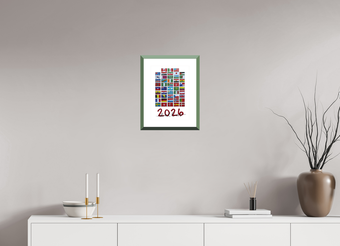 10 x 14″, Photo Print Fuji Velvet- Green Frame "48 Nations" Print