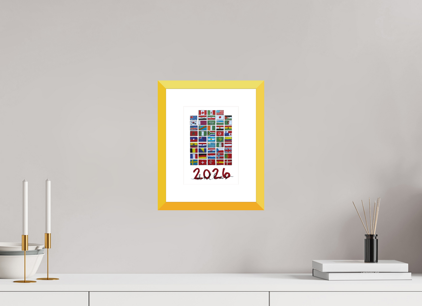 6 x 8.4″, photo print fuji velvet - yellow frame "48 Nations" Print