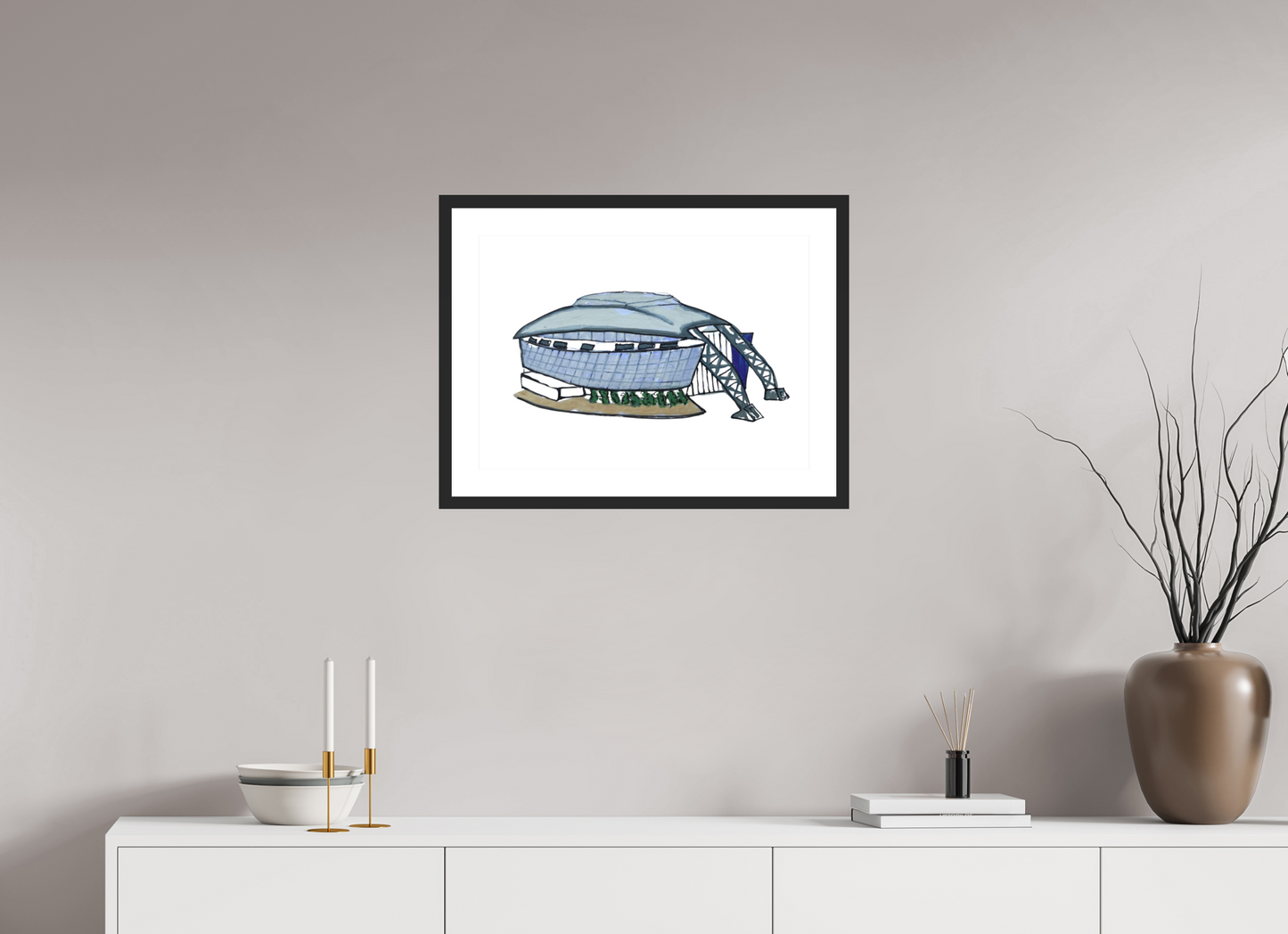 22.4 x 16″, photo print fuji velvet - black matte frame "Dallas Stadium" Print