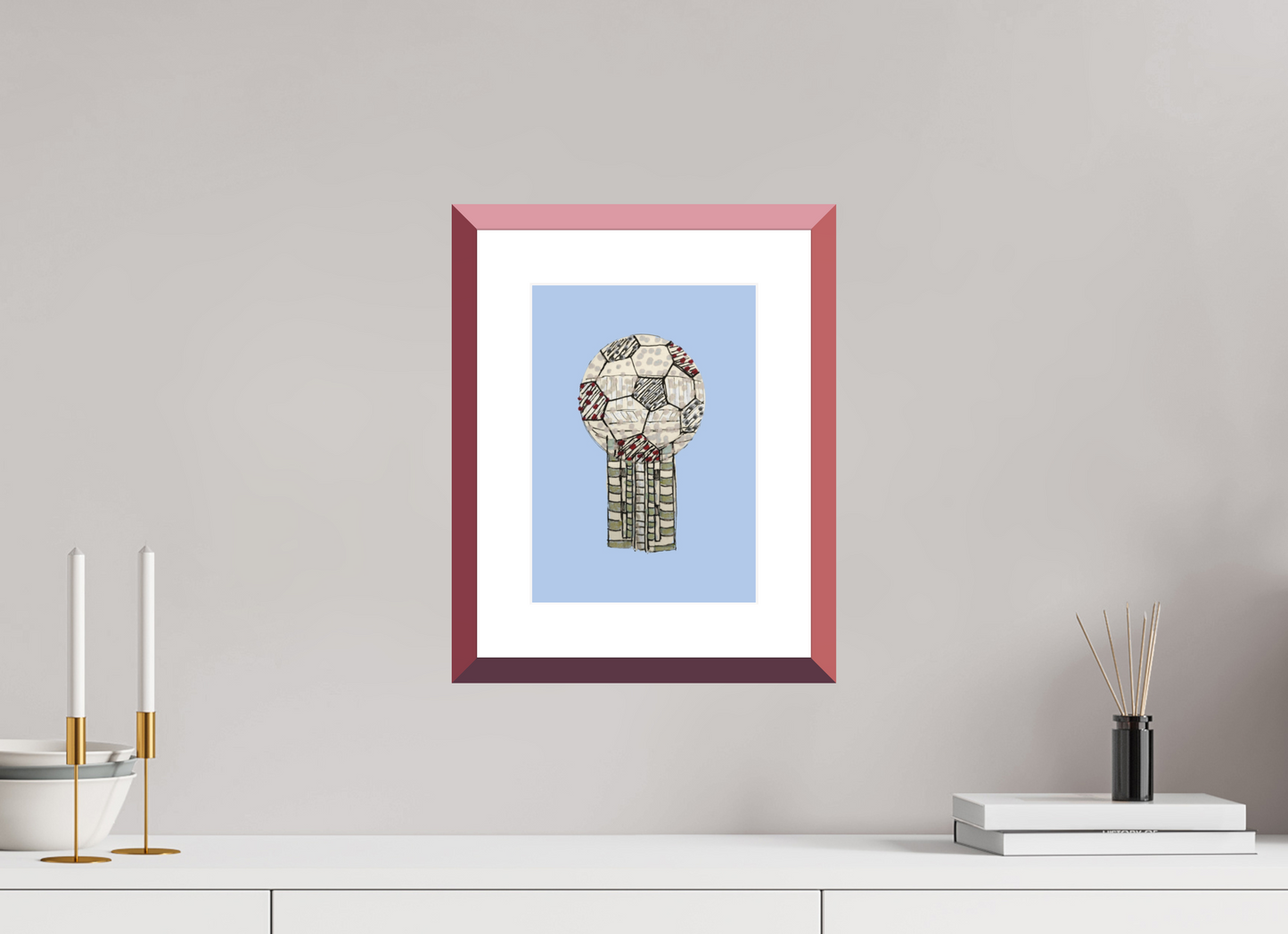 8 x 11.2″, photo print fuji velvet - red frame "Reunion Tower" Print