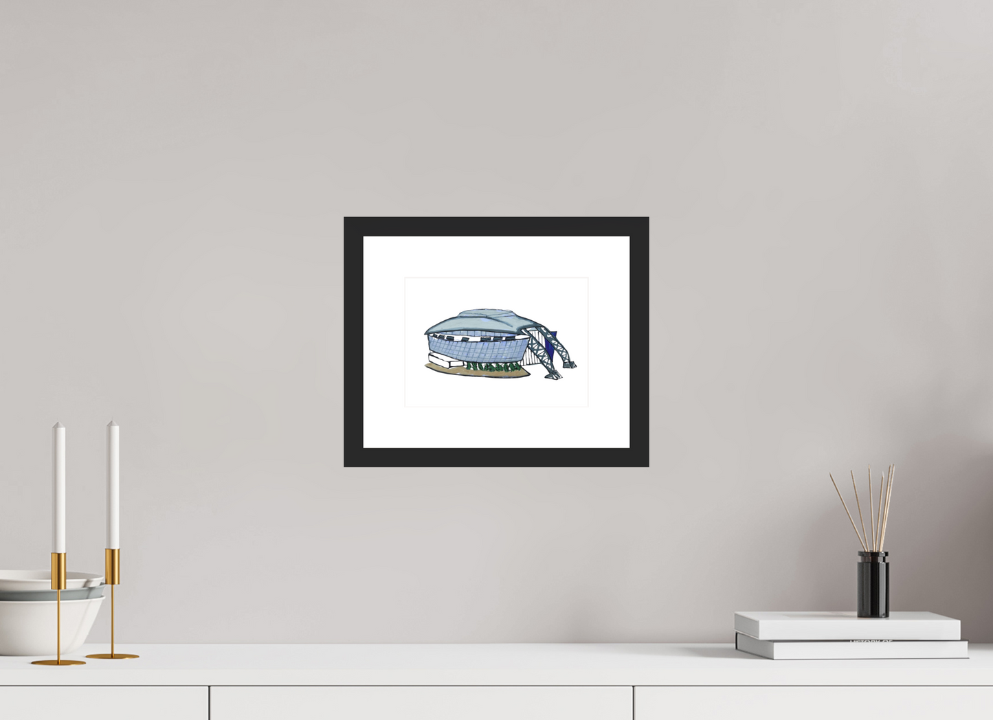 8.4 x 6″, photo print fuji velvet - black matte frame "Dallas Stadium" Print