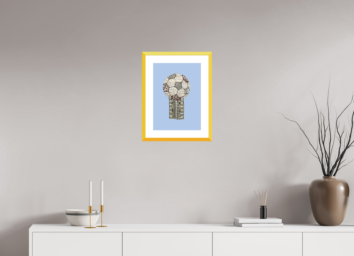 12 x 16.8″, photo print fuji velvet - yellow frame "Reunion Tower" Print