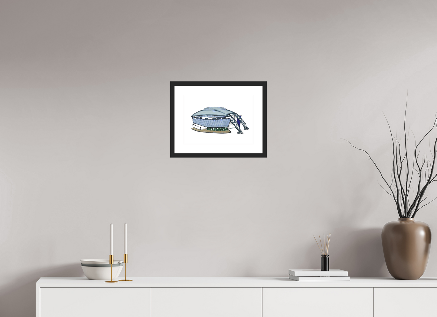 14 x 10″, photo print fuji velvet - black matte frame "Dallas Stadium" Print