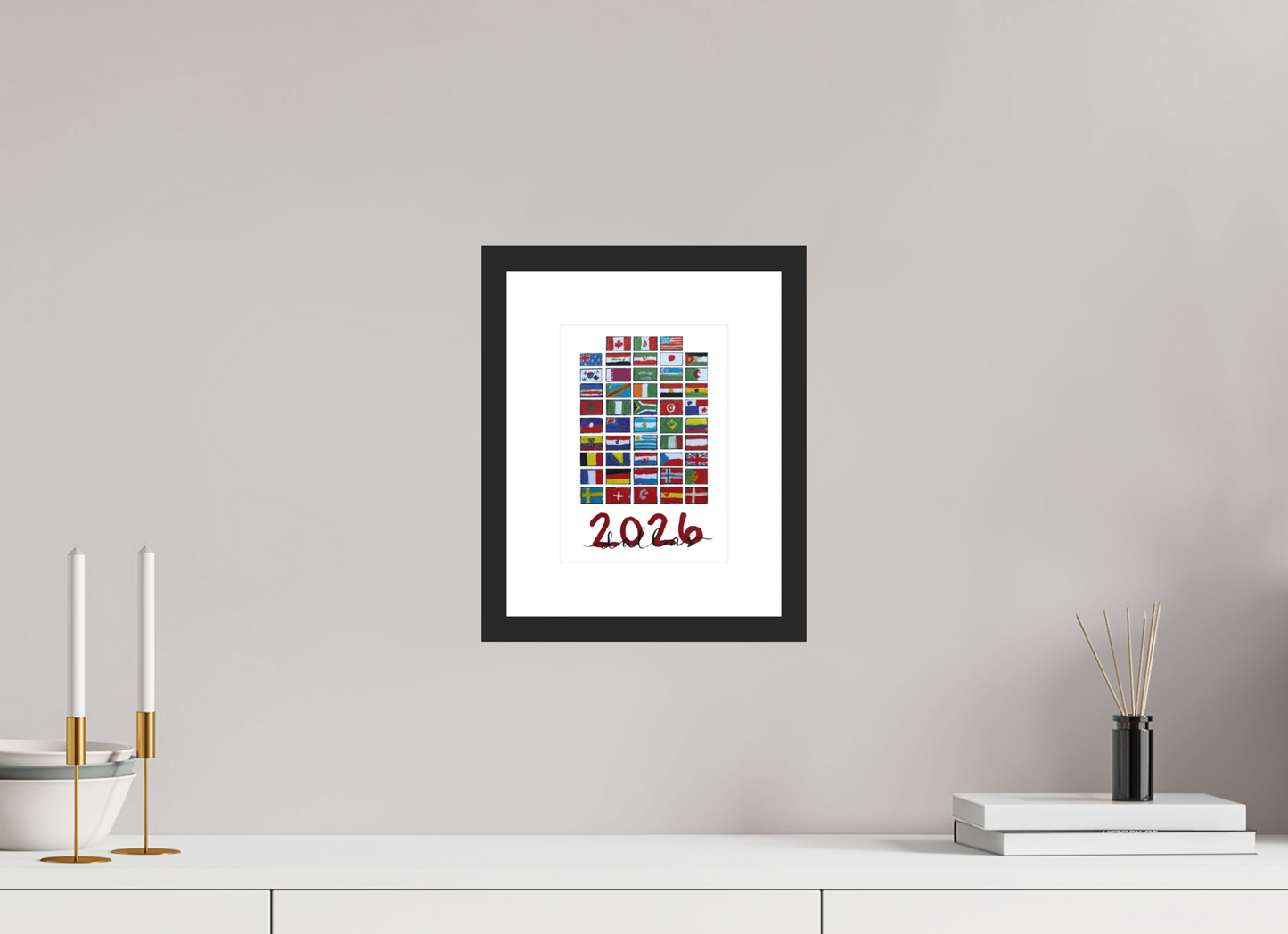 6 x 8.4″, photo print fuji velvet - black matte frame "48 Nations" Print