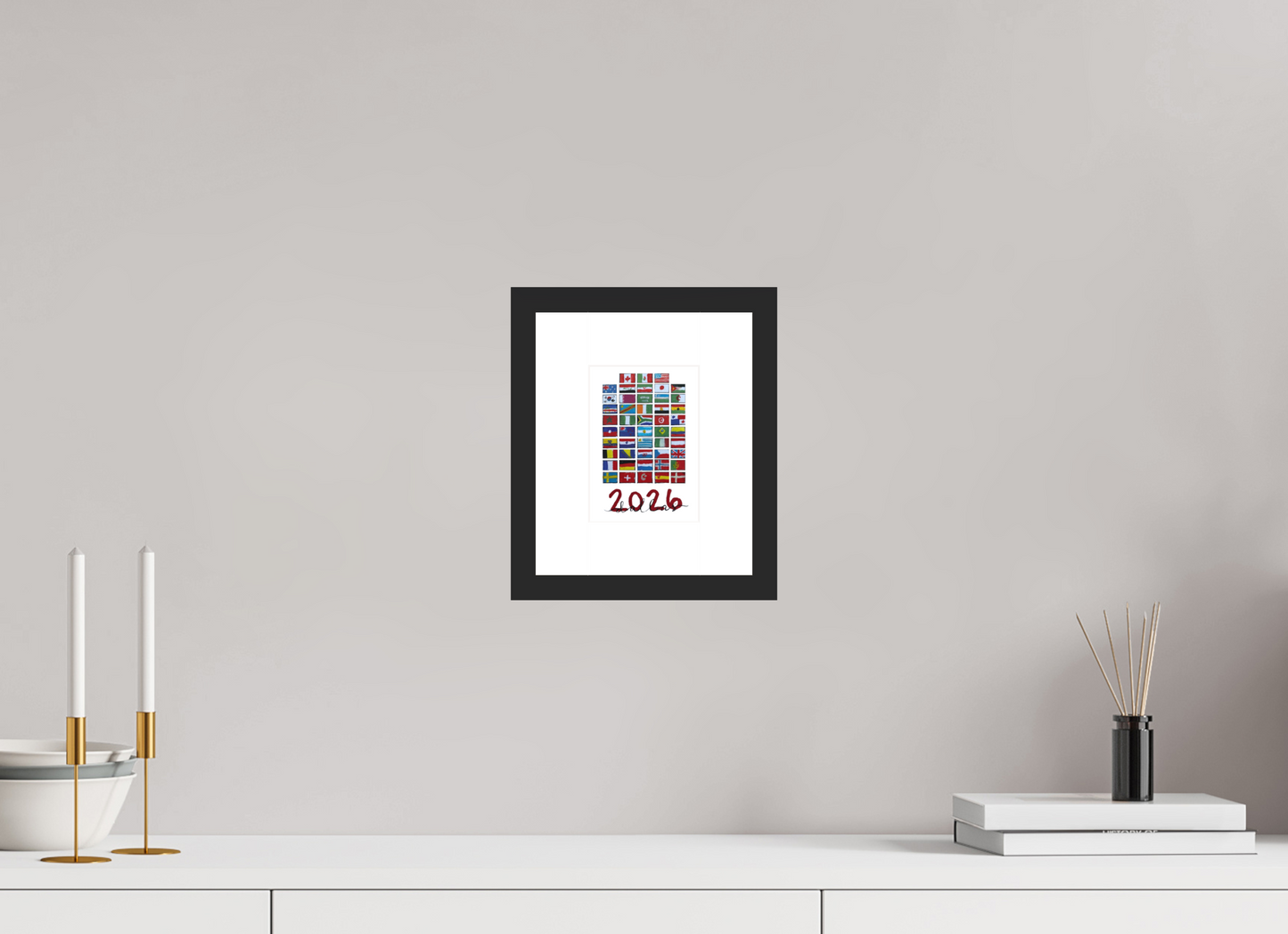 4 x 5.6″, photo print fuji velvet - black matte frame "48 Nations" Print