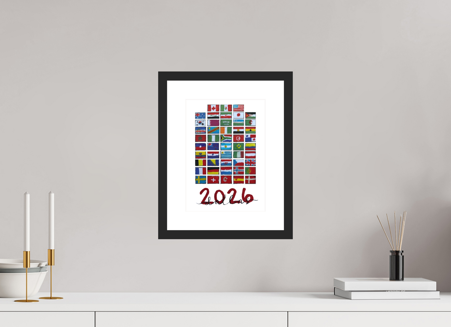8 x 11.2″, photo print fuji velvet - black matte frame "48 Nations" Print