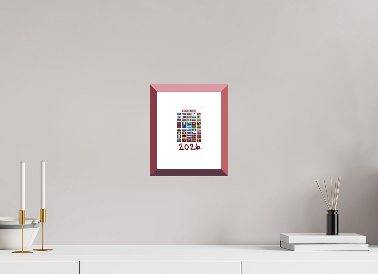 4 x 5.6″, photo print fuji velvet - red frame "48 Nations" Print