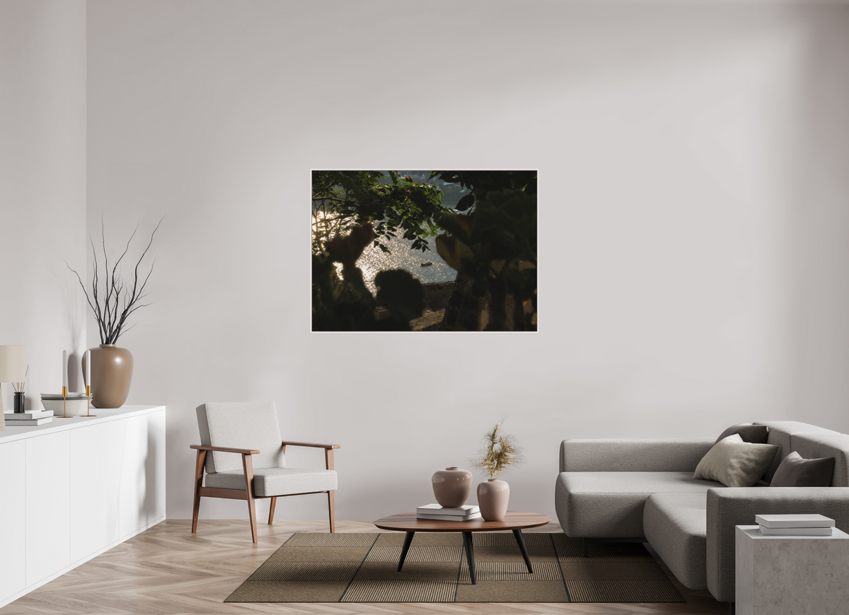 54.6 x 39″, Floater Frame Matte Acrylic Glass Ischia Haze