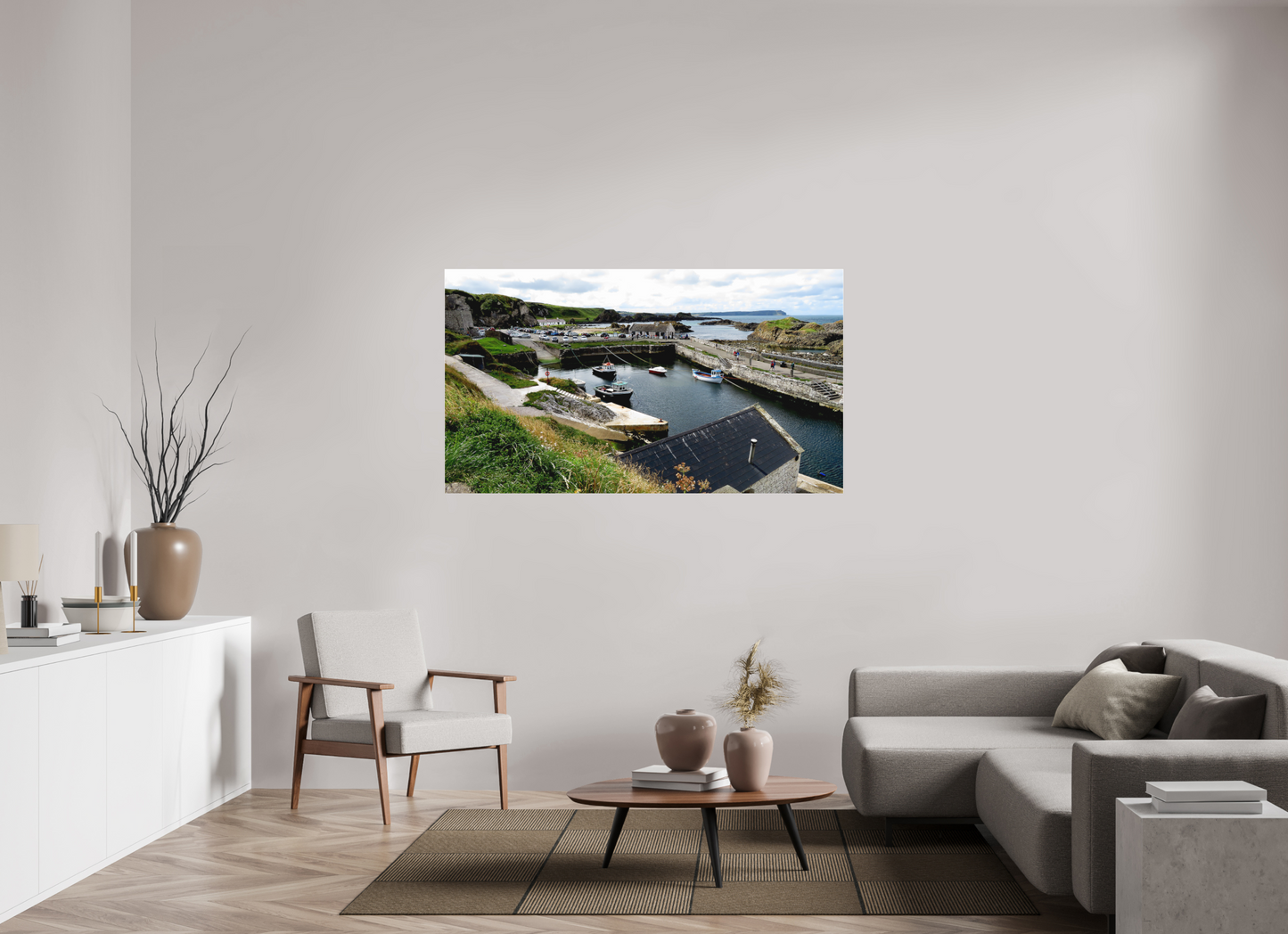 64 x 36″, Matte Acrylic Glass - Fuji crystal archive Ballintoy Harbour