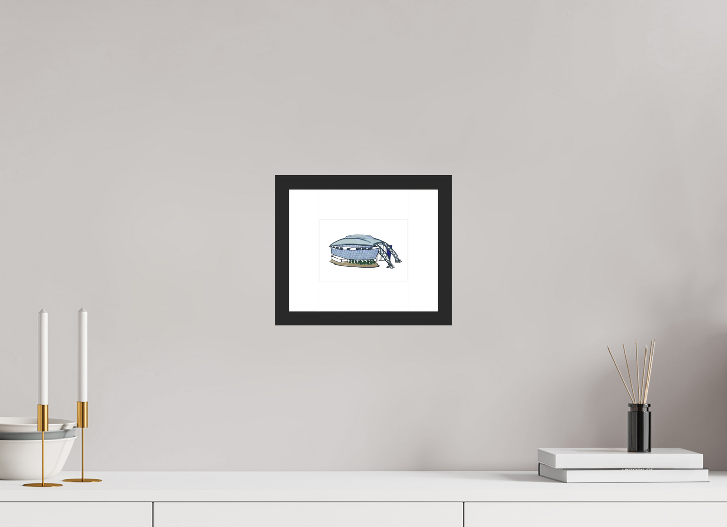 5.6 x 4″, photo print fuji velvet - black matte frame "Dallas Stadium" Print