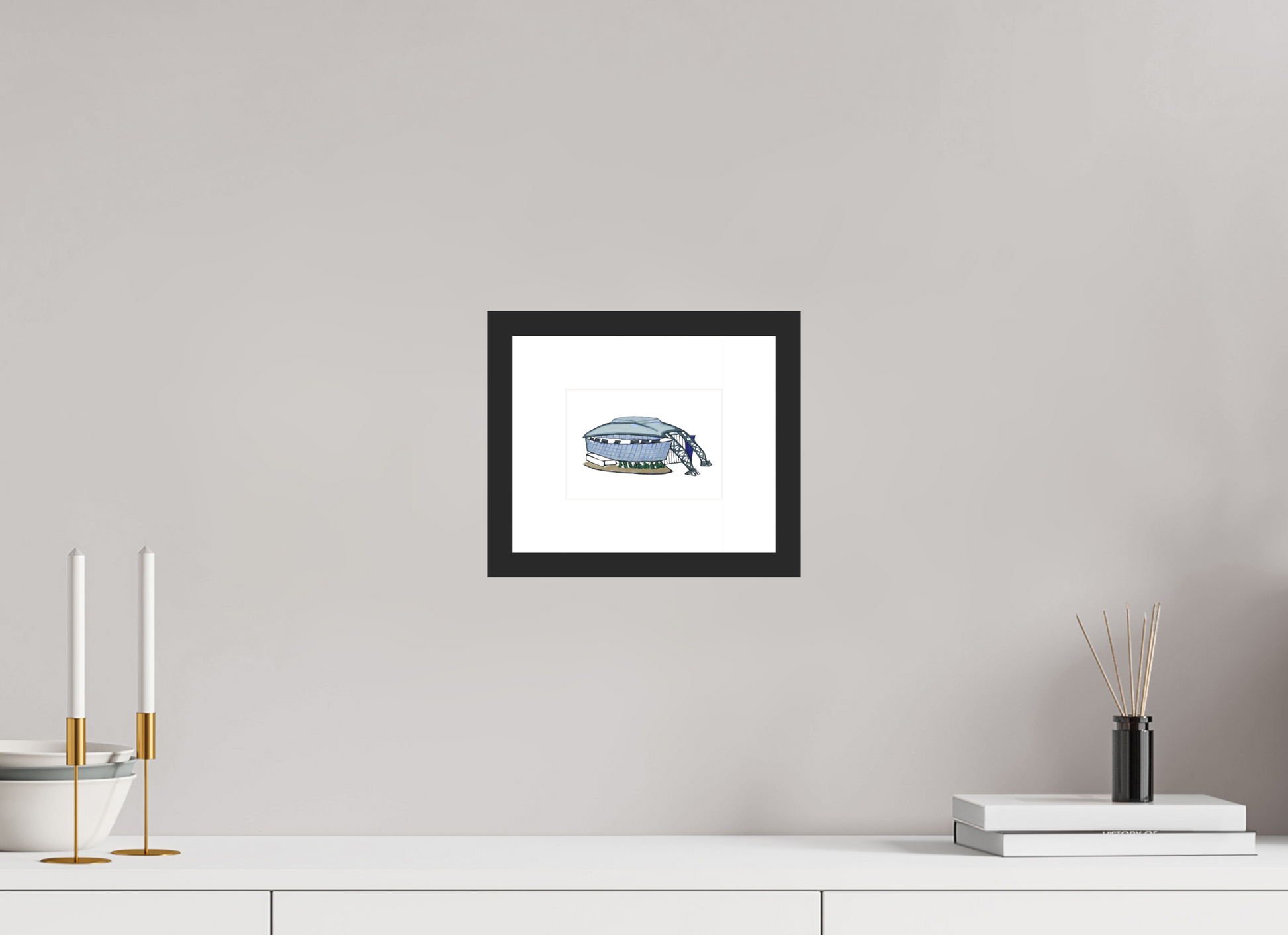 5.6 x 4″, photo print fuji velvet - black matte frame "Dallas Stadium" Print