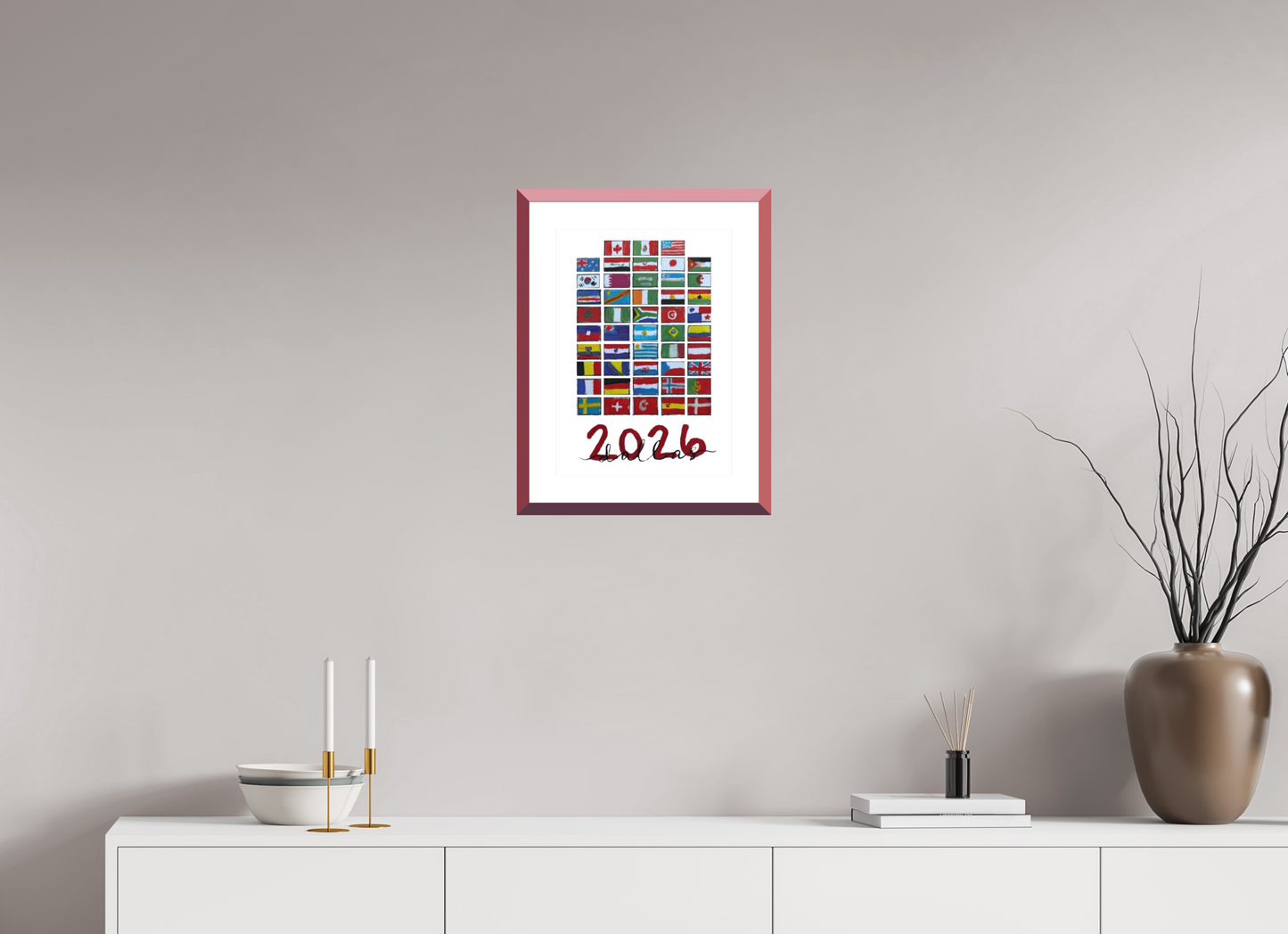 12 x 16.8″, photo print fuji velvet - red frame "48 Nations" Print