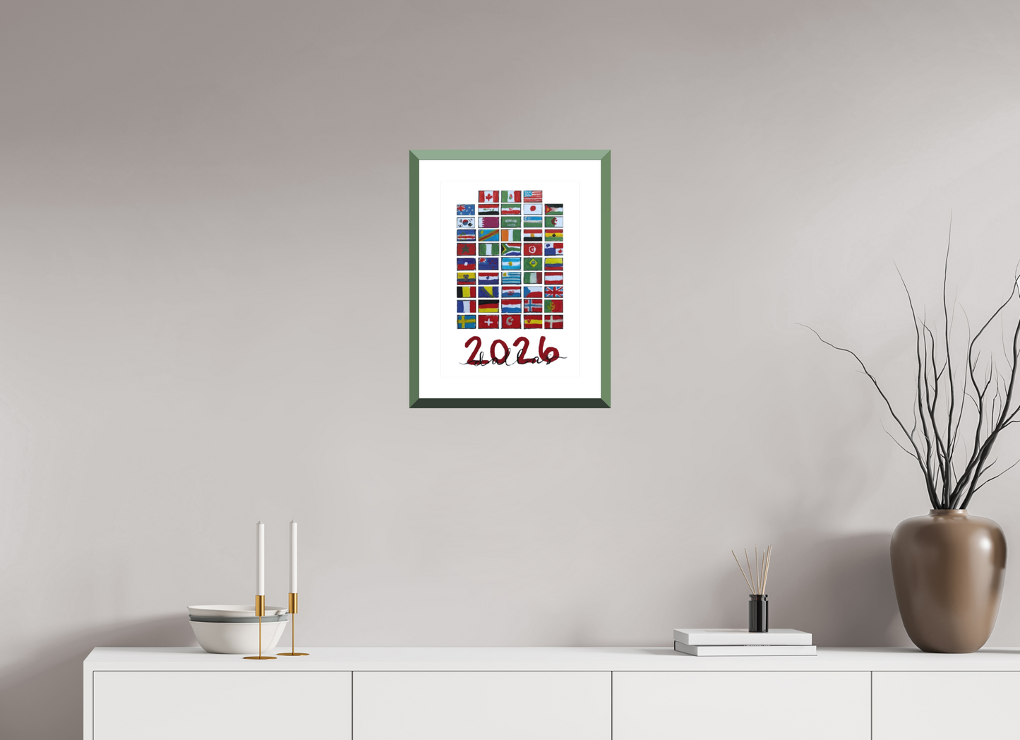 12 x 16.8″, Photo Print Fuji Velvet- Green Frame "48 Nations" Print