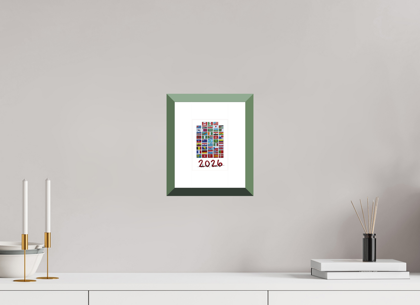 4 x 5.6″, Photo Print Fuji Velvet- Green Frame "48 Nations" Print
