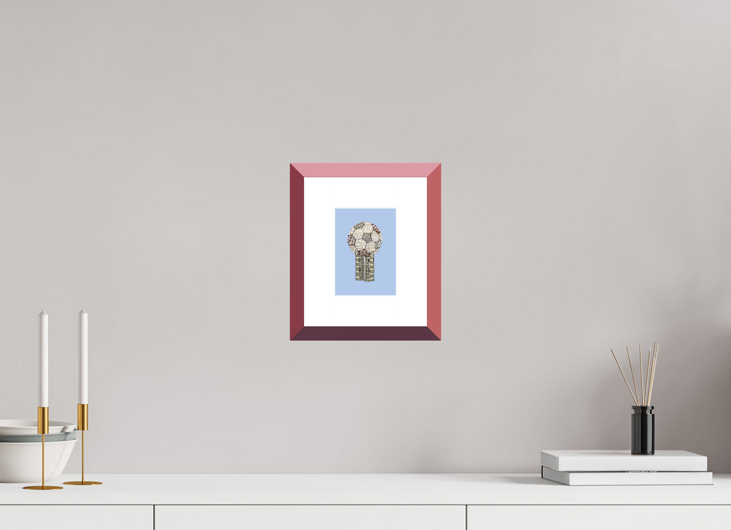 4 x 5.6″, photo print fuji velvet - red frame "Reunion Tower" Print