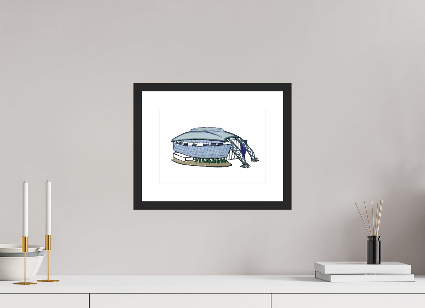 11.2 x 8″, photo print fuji velvet - black matte frame "Dallas Stadium" Print