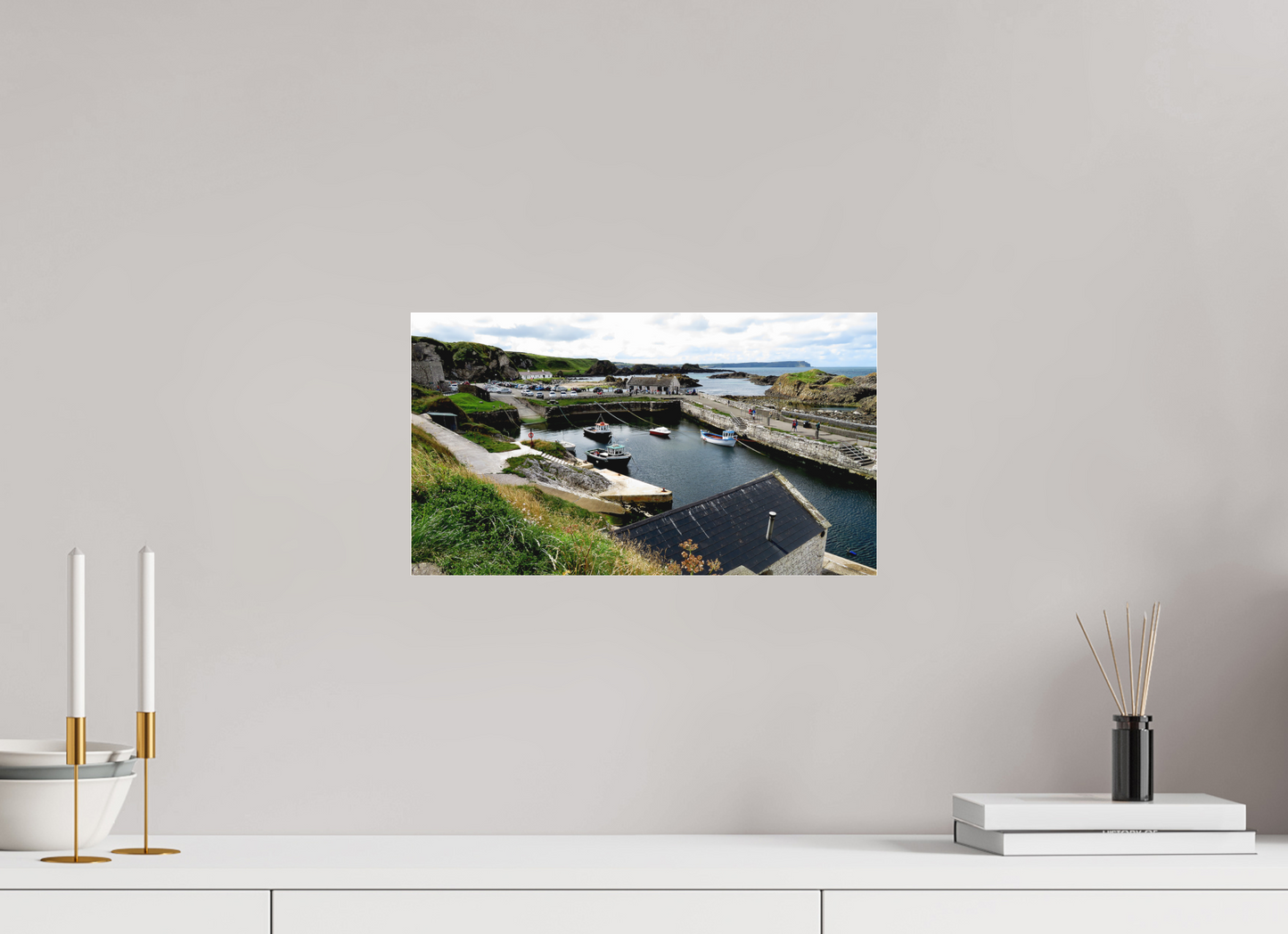 16 x 9″, Matte Acrylic Glass - Fuji crystal archive Ballintoy Harbour
