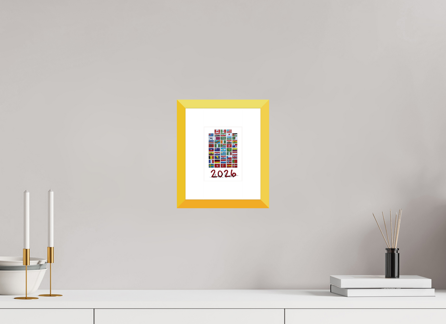4 x 5.6″, photo print fuji velvet - yellow frame "48 Nations" Print