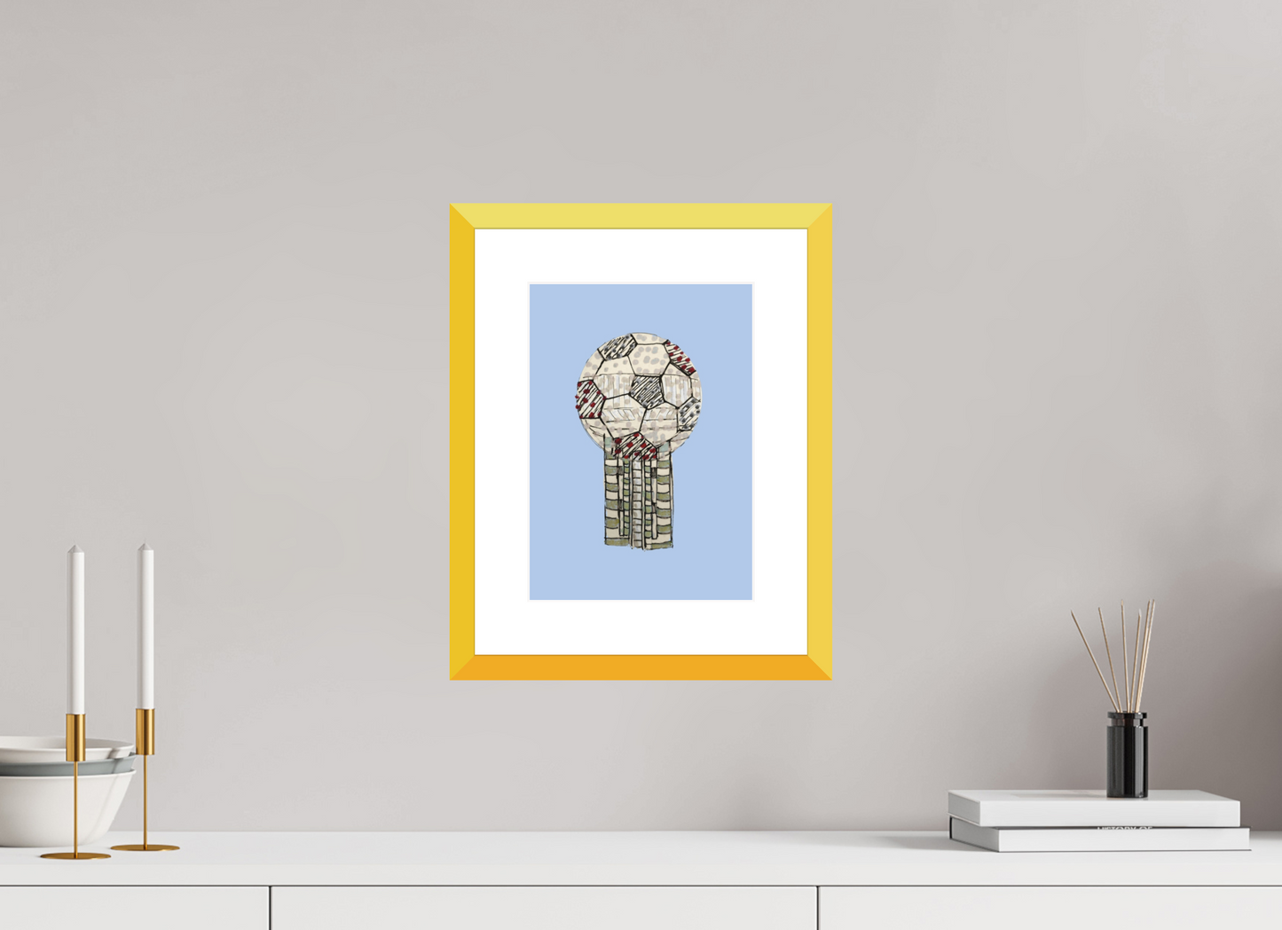 8 x 11.2″, photo print fuji velvet - yellow frame "Reunion Tower" Print