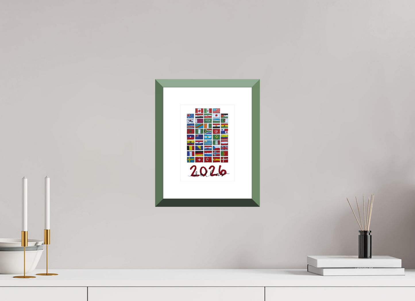 6 x 8.4″, Photo Print Fuji Velvet- Green Frame "48 Nations" Print