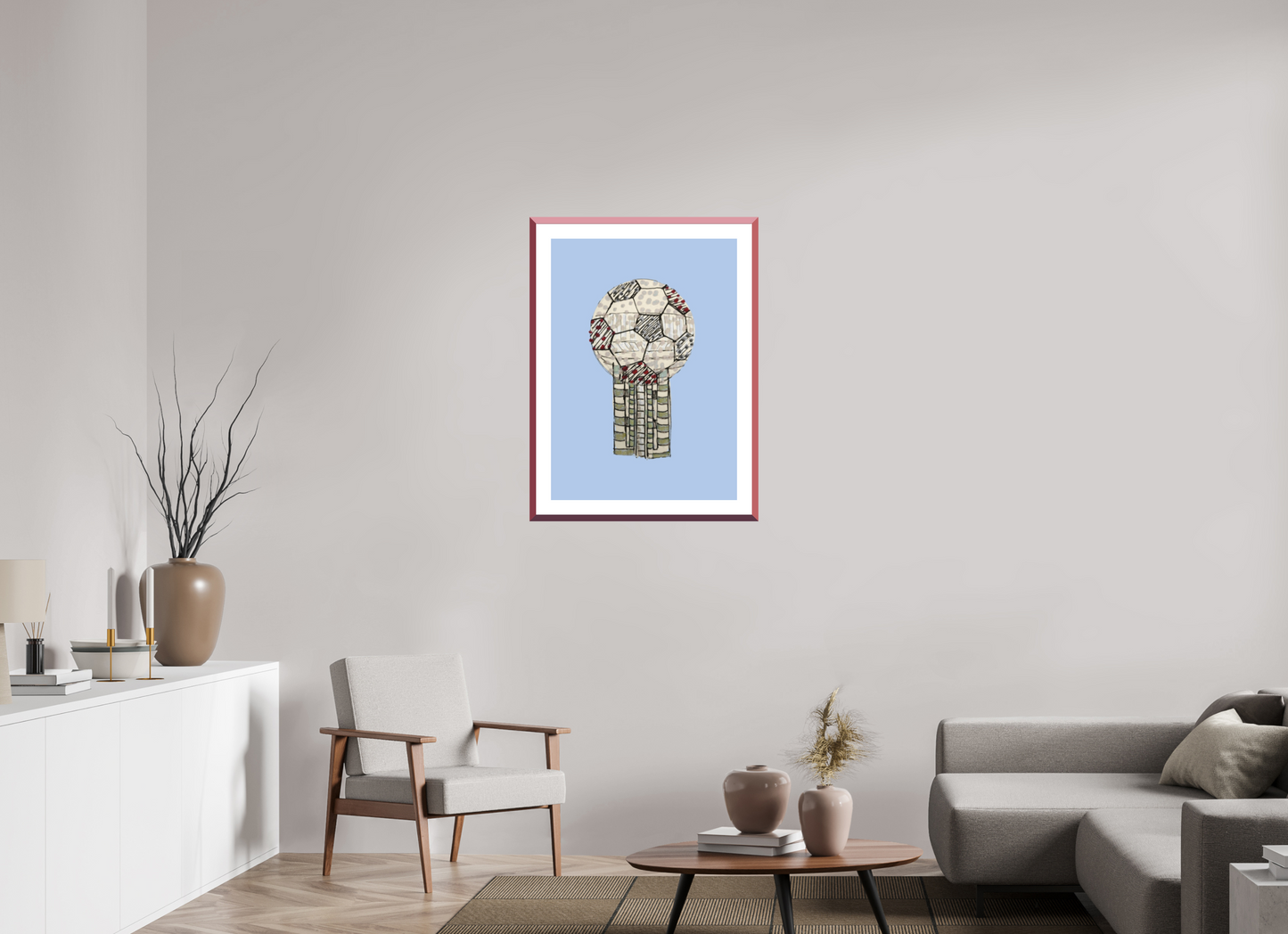 24 x 33.6″, photo print fuji velvet - red frame "Reunion Tower" Print