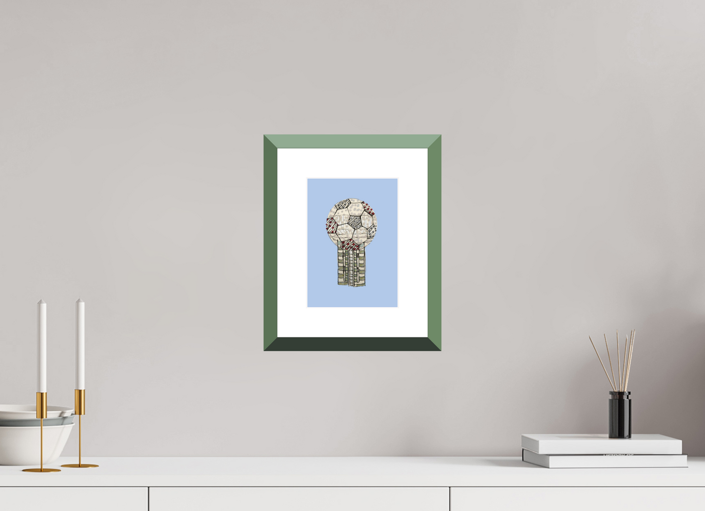 6 x 8.4″, Photo Print Fuji Velvet- Green Frame "Reunion Tower" Print