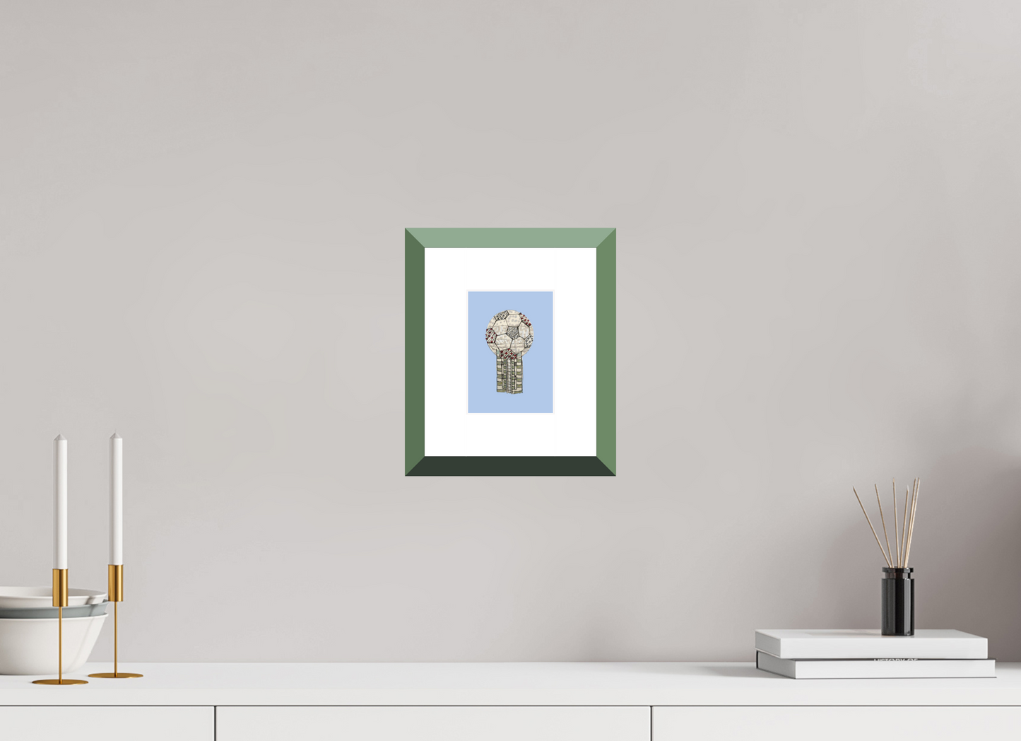 4 x 5.6″, Photo Print Fuji Velvet- Green Frame "Reunion Tower" Print