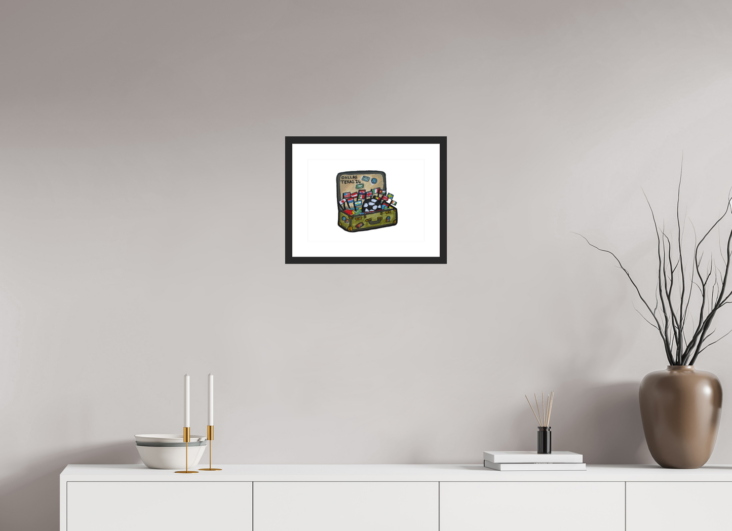 14 x 10″, photo print fuji velvet - black matte frame "Arrival in Dallas" Print