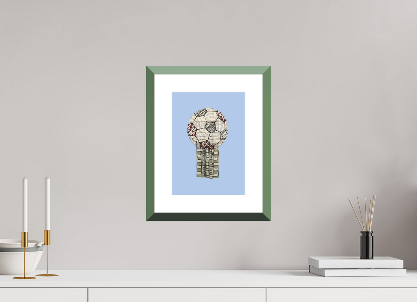 8 x 11.2″, Photo Print Fuji Velvet- Green Frame "Reunion Tower" Print