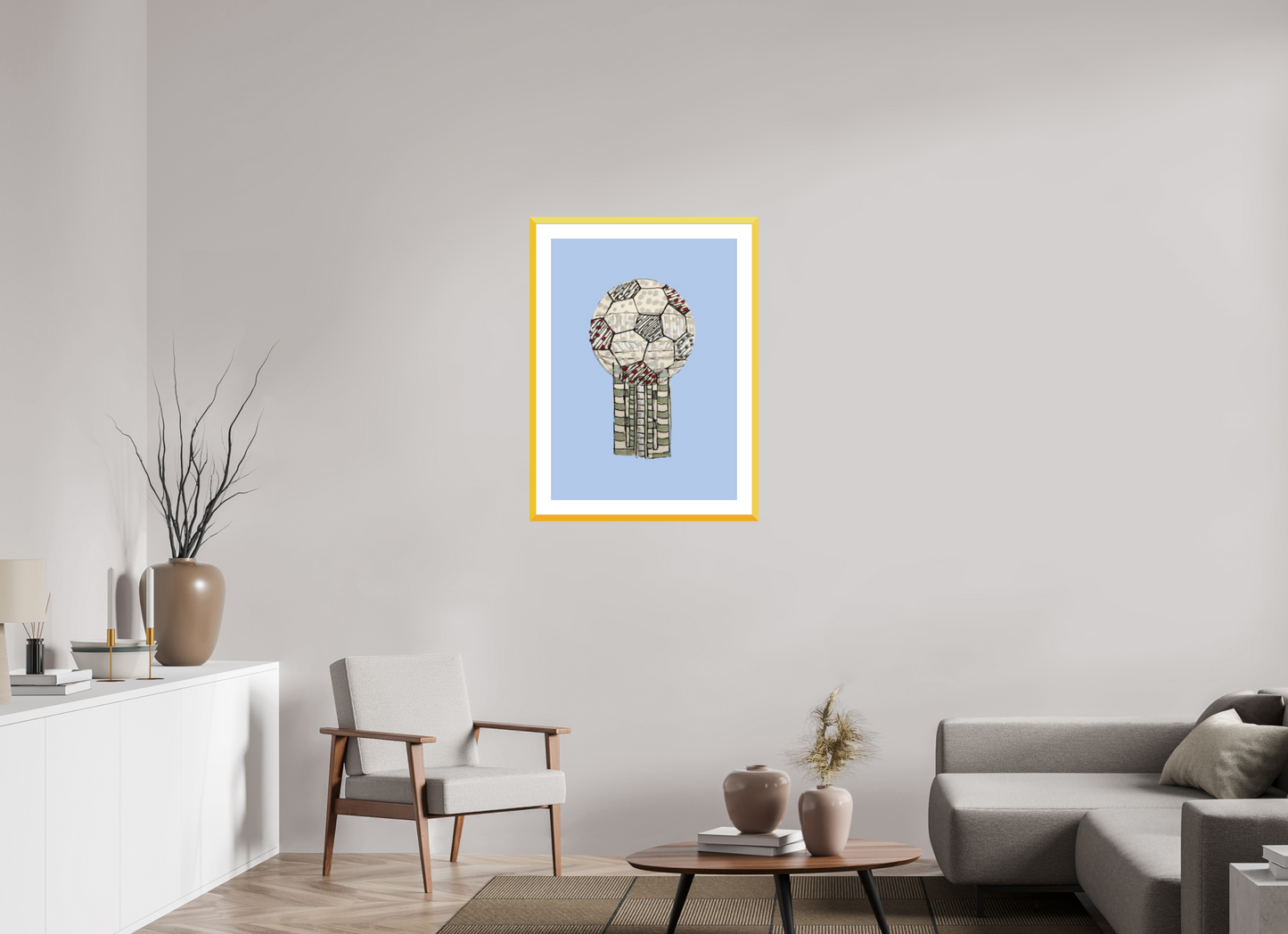 24 x 33.6″, photo print fuji velvet - yellow frame "Reunion Tower" Print