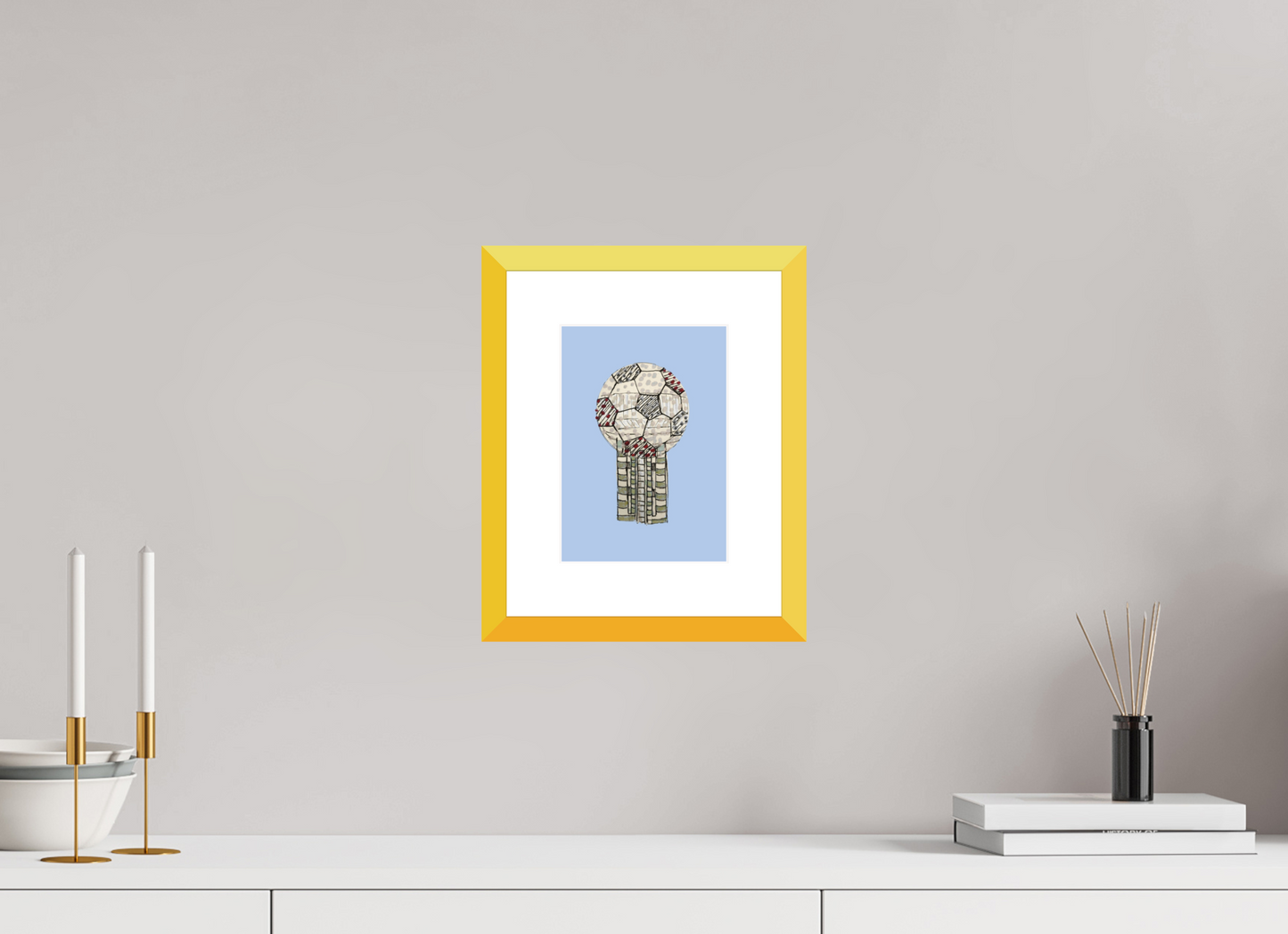 6 x 8.4″, photo print fuji velvet - yellow frame "Reunion Tower" Print