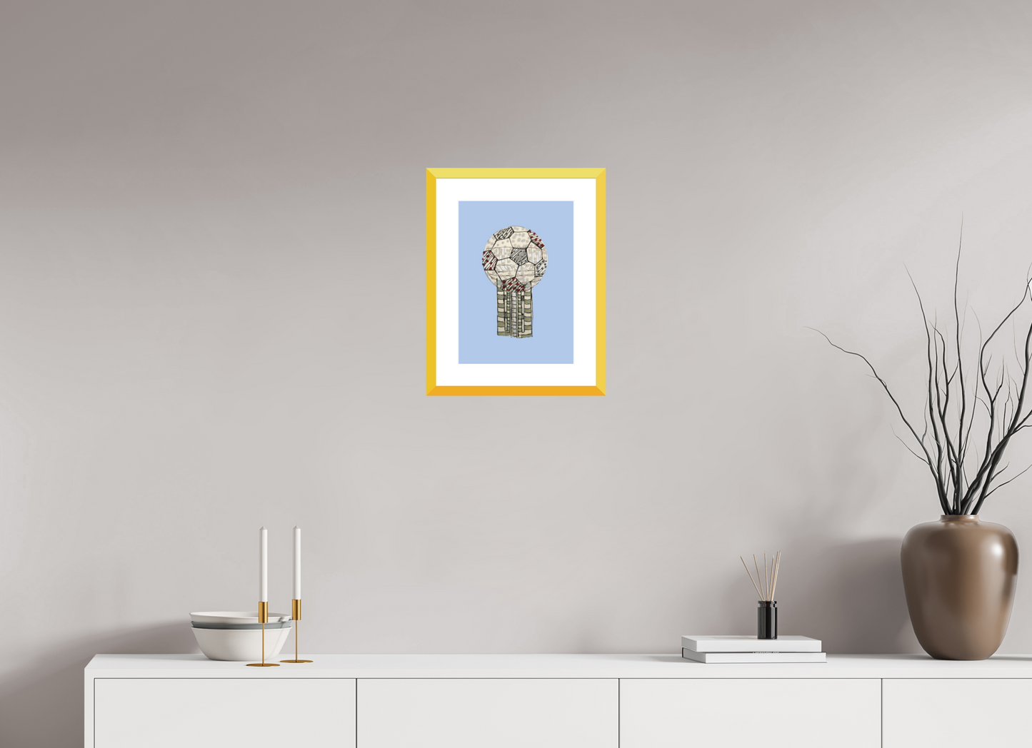10 x 14″, photo print fuji velvet - yellow frame "Reunion Tower" Print
