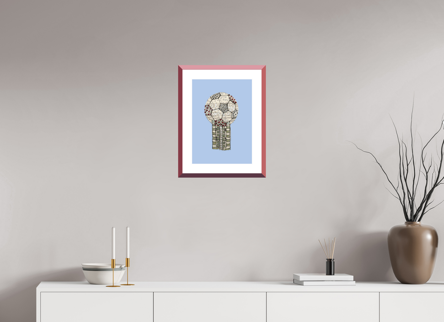 12 x 16.8″, photo print fuji velvet - red frame "Reunion Tower" Print