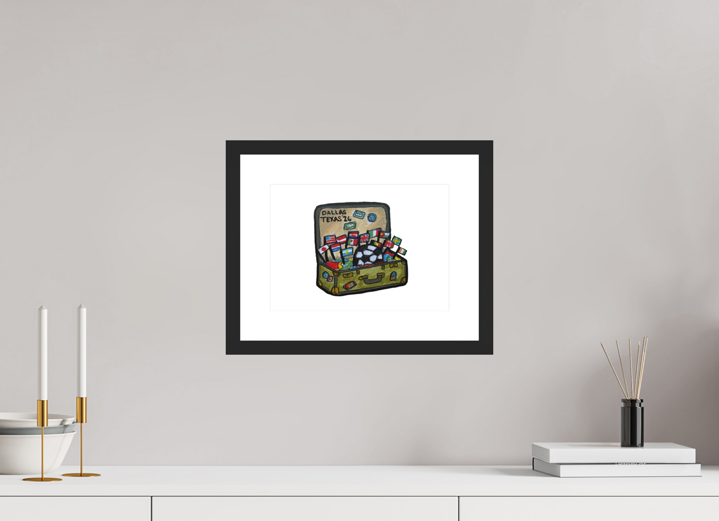 11.2 x 8″, photo print fuji velvet - black matte frame "Arrival in Dallas" Print