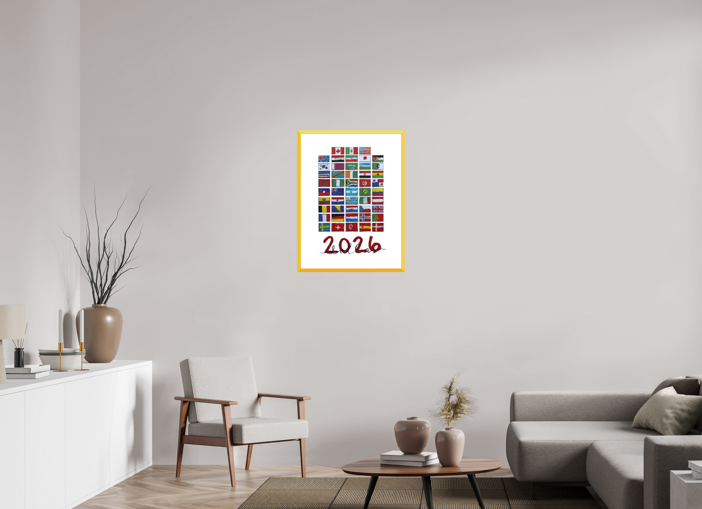 20 x 28″, photo print fuji velvet - yellow frame "48 Nations" Print