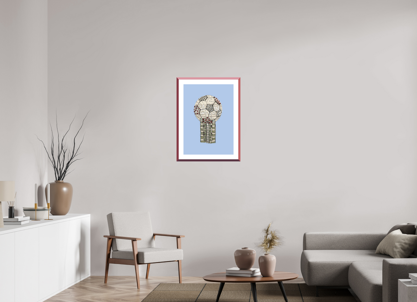 20 x 28″, photo print fuji velvet - red frame "Reunion Tower" Print